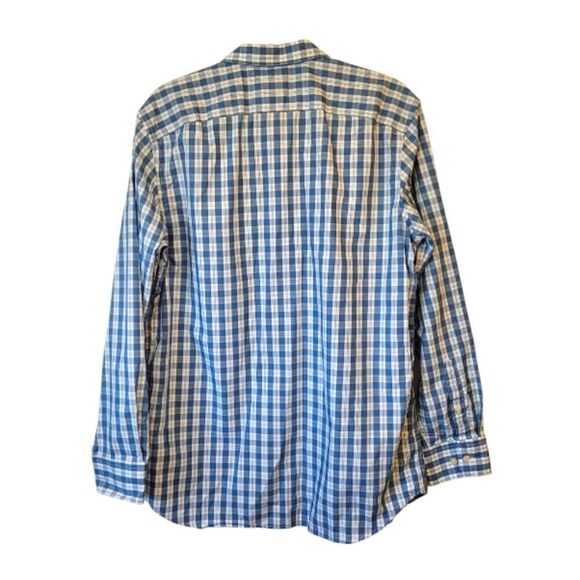Banana Republic Men's Blue Plaid Standard Fit Button Down Shirt - Picture 2 of 5
